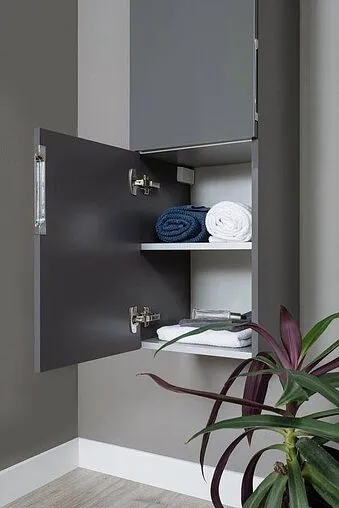 Шкаф-пенал подвесной Aquanet Алвита 35 L серый антрацит 00249618