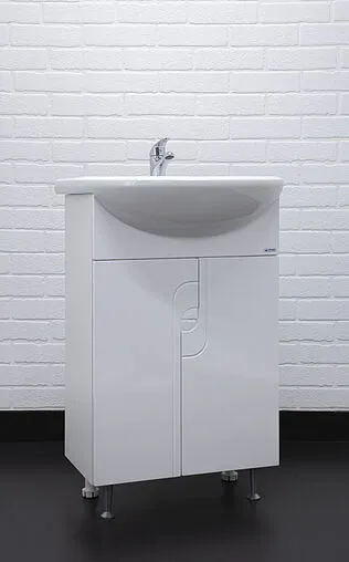 Тумба-умывальник напольный Айсберг Лилия 55 белый DA2002T+Вн МуБ03