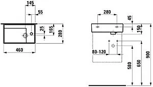 Раковина Laufen Kartell 46 L белый 8.1533.4.000.111.1 Раковина Laufen Kartell 46 L белый 8.1533.4.000.111.1, 2