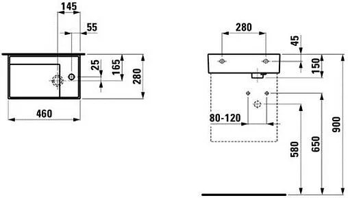 Раковина Laufen Kartell 46 L белый 8.1533.4.000.111.1