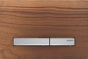 Клавиша смыва для унитаза Geberit Sigma 50 New 115.788.JX.2 кнопки/нерж. сталь, рамка/черный орех Клавиша смыва для унитаза Geberit Sigma 50 New 115.788.JX.2 кнопки/нерж. сталь, рамка/черный орех, 1