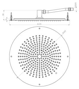Лейка верхнего душа Bossini DREAM - OKI хром H38458.030, 2