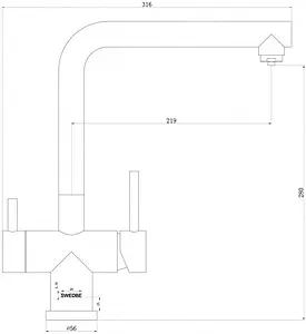 Смеситель для кухни с подключением к фильтру Swedbe Selene Plus нержавеющая сталь 8145М, 2