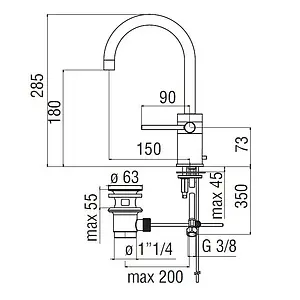 Смеситель для раковины Nobili Plus хром PL00138/1CR Смеситель для раковины Nobili Plus хром PL00138/1CR, 2
