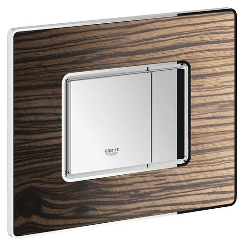 Клавиша смыва для унитаза Grohe Skate Cosmopolitan Wood 38849HR0 кнопки/хром глянцевый, рамка/макассар Клавиша смыва для унитаза Grohe Skate Cosmopolitan Wood 38849HR0 кнопки/хром глянцевый, рамка/макассар