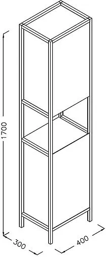 Шкаф-пенал напольный Isvea Ferro 40 чёрный 29MR3114040I