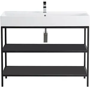 Консоль с умывальником напольная Cezares Cadro 80 чёрный CADRO-80/46/73-2C-PIA-MET-ST+CADRO-80-MENS-NERO+CADRO-80-MENS-NERO Консоль с умывальником напольная Cezares Cadro 80 чёрный CADRO-80/46/73-2C-PIA-MET-ST+CADRO-80-MENS-NERO+CADRO-80-MENS-NERO, 1