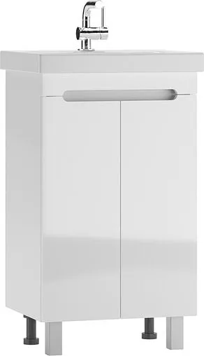 Тумба-умывальник напольная Айсберг Аура 50 белый DA2503T+S-UM-COM50/1-w