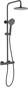 Душевая система с термостатом для душа Aquatek Европа чёрный матовый AQ2343MB Душевая система с термостатом для душа Aquatek Европа чёрный матовый AQ2343MB, 1