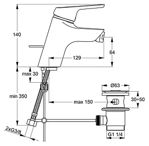 Смеситель для биде Ideal Standard Cerasprint new хром B9565AA, 2