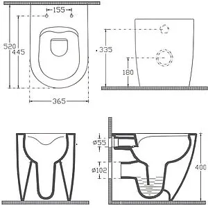 Унитаз приставной безободковый Allen Brau Reality антрацит 4.32004.AN Унитаз приставной безободковый Allen Brau Reality антрацит 4.32004.AN, 2