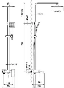 Душевая система со смесителем для ванны Timo Selene чёрный матовый SX-1013/03 Душевая система со смесителем для ванны Timo Selene чёрный матовый SX-1013/03, 2