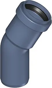 Отвод внутренний бесшумный D=110мм Угол 30° Poloplast POLO-KAL NG P2141 Отвод внутренний бесшумный D=110мм Угол 30° Poloplast POLO-KAL NG P2141, 1