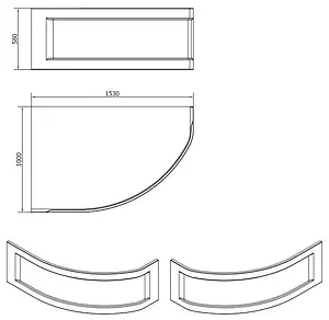 Панель для ванны фронтальная Cersanit Kaliope 153 белый 63363 Панель для ванны фронтальная Cersanit Kaliope 153 белый 63363, 2