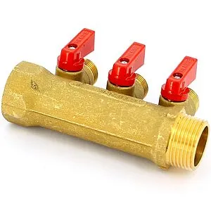 Коллектор запорный проходной 3 отвода 1"в/н x ½"к Tiemme NINO 1820005 Коллектор запорный проходной 3 отвода 1"в/н x ½"к Tiemme NINO 1820005, 3