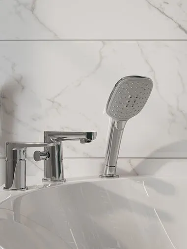 Смеситель на борт ванны на 3 отверстия Cersanit Moduo хром 64100