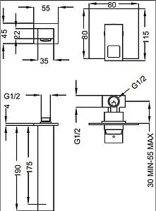 Смеситель для раковины из стены Cezares Molveno хром MOLVENO-BLS1-01-W0, 2