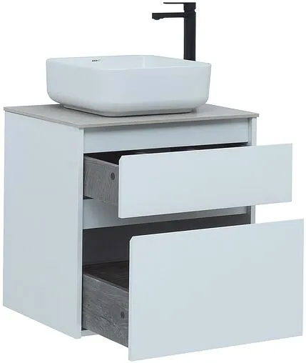 Тумба-умывальник подвесная Aquanet Nova Lite 60 белый 00242575+00242905