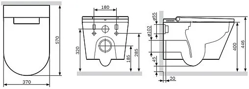 Умный унитаз-биде подвесной безободковый Am.Pm Inspire FlashClean белый CCC501700SC