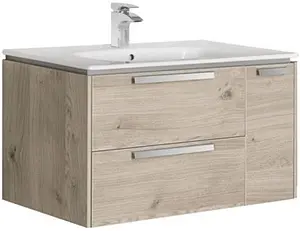 Тумба-умывальник подвесная Roca Lago 80 дуб светлый 857296444+32799C000 Тумба-умывальник подвесная Roca Lago 80 дуб светлый 857296444+32799C000, 1