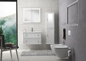 Шкаф-пенал подвесной Isvea Siento 38 белый 27SI3101065I Шкаф-пенал подвесной Isvea Siento 38 белый 27SI3101065I, 3