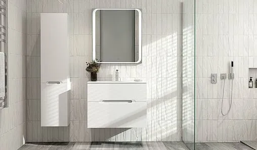 Зеркало с подсветкой Jorno Modul 80 белый Mоl.02.77/W