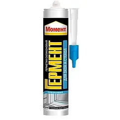 Герметик силиконовый санитарный 280мл прозрачный Момент Гермент