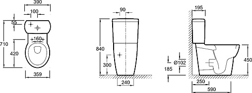 Унитаз-компакт Jacob Delafon Ove белый 19967W-00+E1558-00