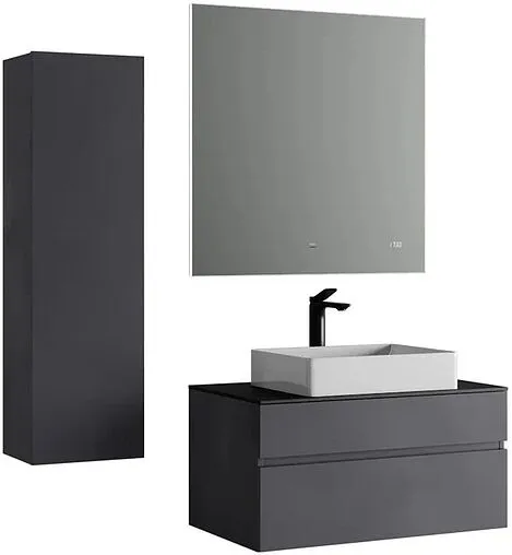 Тумба-умывальник подвесная Raval Decent 80 антрацит Dec.01.80/A/RL