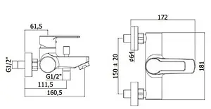 Комплект для ванны 4 в 1 Paffoni Red хром 00255122 Комплект для ванны 4 в 1 Paffoni Red хром 00255122, 3