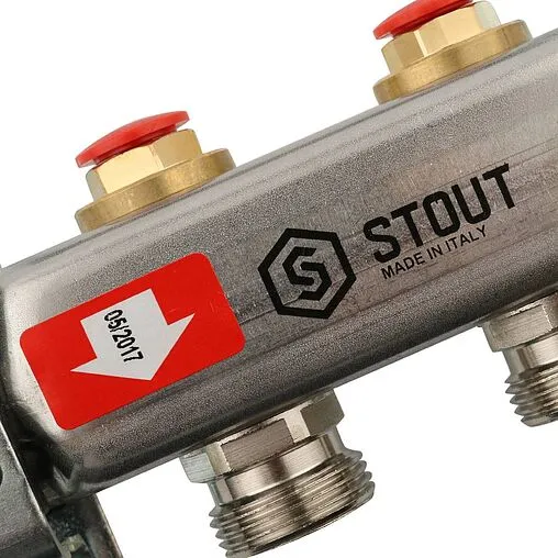 Группа коллекторная без расходомеров 2 отвода 1&quot;в/в x ¾&quot;ек Stout SMS 0922 000002