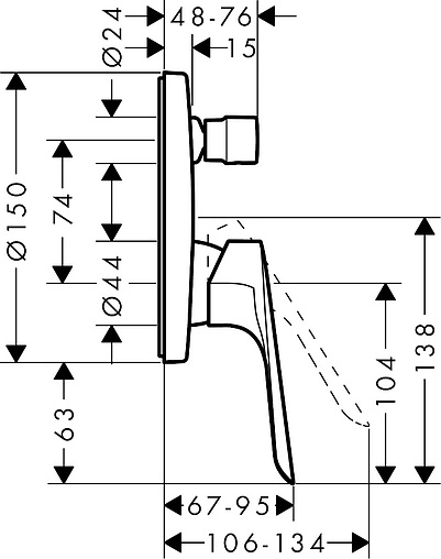 Смеситель для ванны скрытого монтажа Hansgrohe Logis E хром 71404000