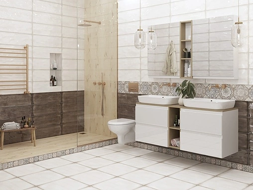 Шкаф-зеркало Cersanit Moduo 140 белый/дуб SB-LS-MOD60/Wh+SB-MD-MOD20-SW+SB-LS-MOD60/Wh