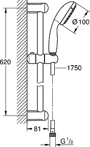 Душевая стойка Grohe Tempesta New 100 I хром 27853001, 2