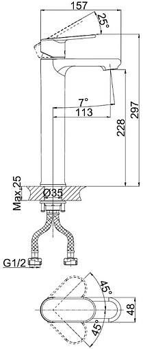Смеситель для раковины D&amp;K Rhein Speyer хром DA1312001