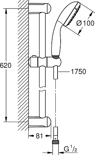 Душевая стойка Grohe Tempesta New 100 I хром 27853001