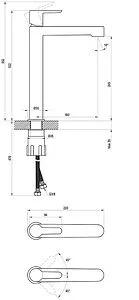 Смеситель для раковины Ravak Puri чёрный матовый X070182, 5