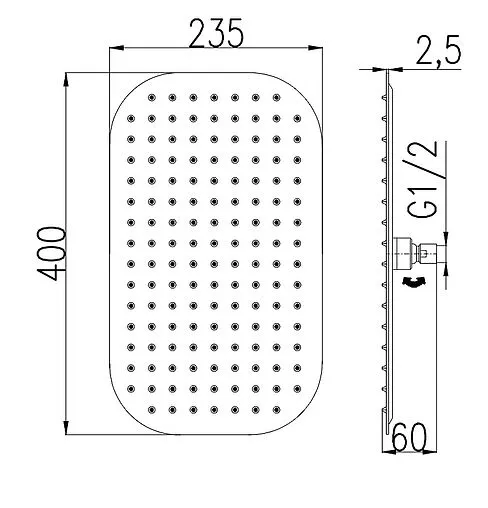 Лейка верхнего душа Rav Slezak хром KS0002