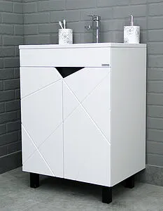 Тумба-умывальник напольная Домино Vector 60 белый DV6603T+4670142930501, 3