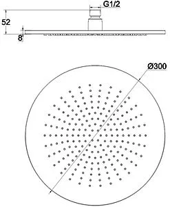 Лейка верхнего душа WHITECROSS Y chrome хром матовый Y1300CR, 2