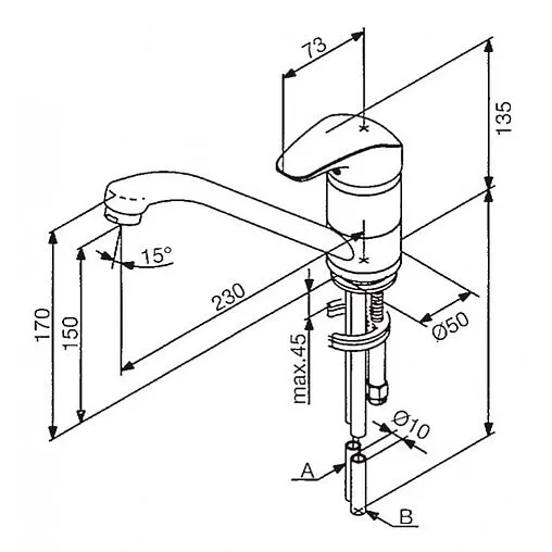 Смеситель для кухни Damixa Space хром 100000000 Смеситель для кухни Damixa Space хром 100000000