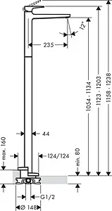 Смеситель для раковины напольный Hansgrohe Metropol хром 32530000 Смеситель для раковины напольный Hansgrohe Metropol хром 32530000, 2