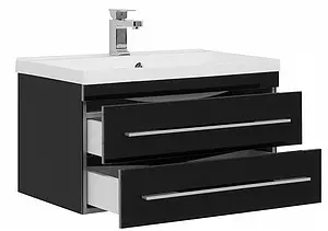 Тумба-умывальник подвесная Aquanet Верона 75 чёрный 00180174+00158755, 4