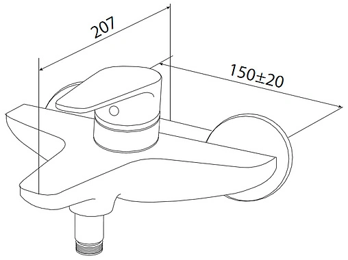 Смеситель для ванны Am.Pm Inspire хром F5010000 Смеситель для ванны Am.Pm Inspire хром F5010000