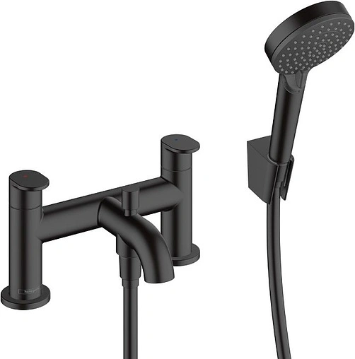 Смеситель на борт ванны на 2 отверстия Hansgrohe Vernis Blend Vario чёрный матовый 71461670