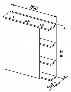 Шкаф-зеркало Aquanet Лаконика 85 L белый 00157600, 2