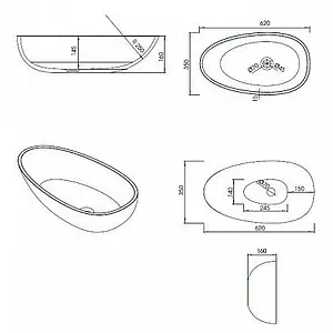 Раковина Aquanet Miracle A20 62 белый матовый 00198982 Раковина Aquanet Miracle A20 62 белый матовый 00198982, 2