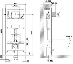 Инсталляция для подвесного унитаза Set 3 в 1 Lemark Peneda Expert + Bit 9812111 с кнопкой хром глянцевый Инсталляция для подвесного унитаза Set 3 в 1 Lemark Peneda Expert + Bit 9812111 с кнопкой хром глянцевый, 2