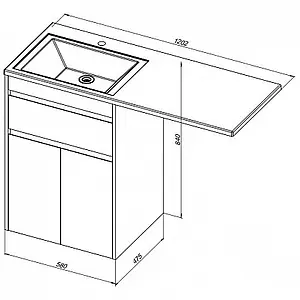 Тумба под умывальник напольная Aquanet Токио 58 белый 00237745, 2