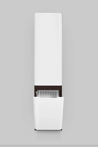 Шкаф-пенал подвесной с бельевой корзиной Am.Pm Bliss D 34 L белый глянец/венге M55CHL0341WG